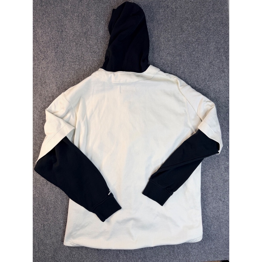 Jordan Mens XXL White Black Hooded Baseball Jersey Mesh Snap Front Shacket June - Picture 8 of 8